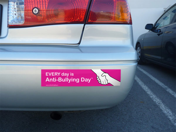 Demo: Bumper sticker on a car. (Car is not included).