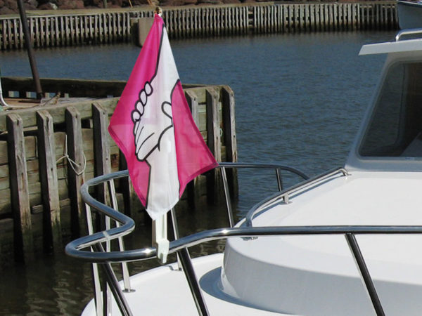 Demo on a boat. Boat flagpole sold separately. (boat is not included).