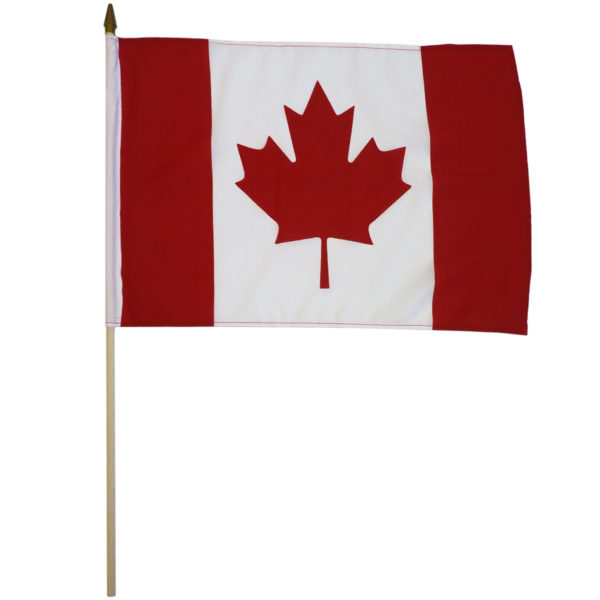 Canada 12"x18" polyester on 24" stick flag