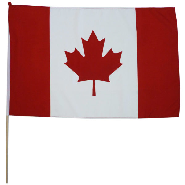 Canada 20"x30" polyester on 31" stick flag