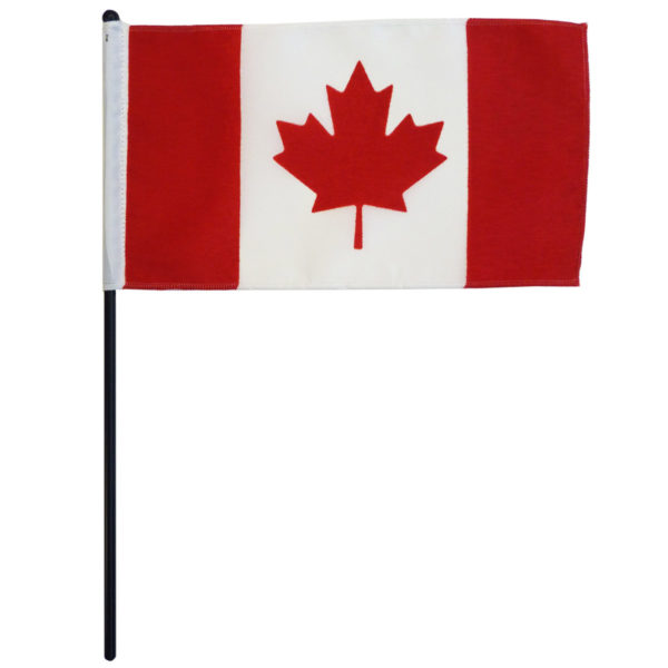 Canada 6"x10" polyester on 14" stick flag