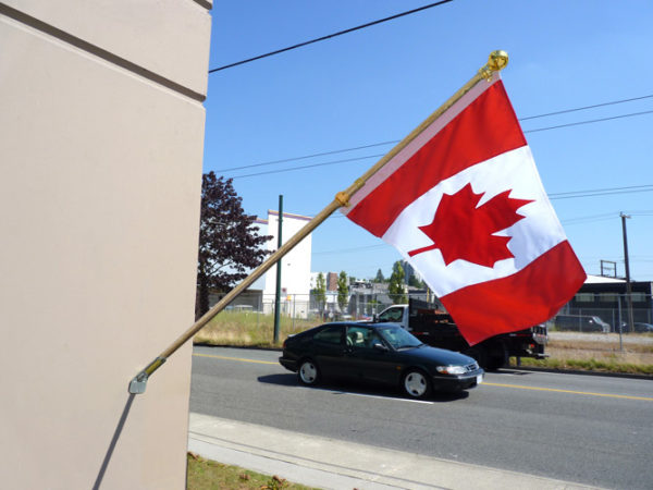 Setup example. Canada flag sold separately.