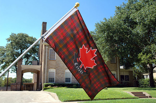 Maple Leaf Tartan flag in action. (outdoor flagpole sold separately)